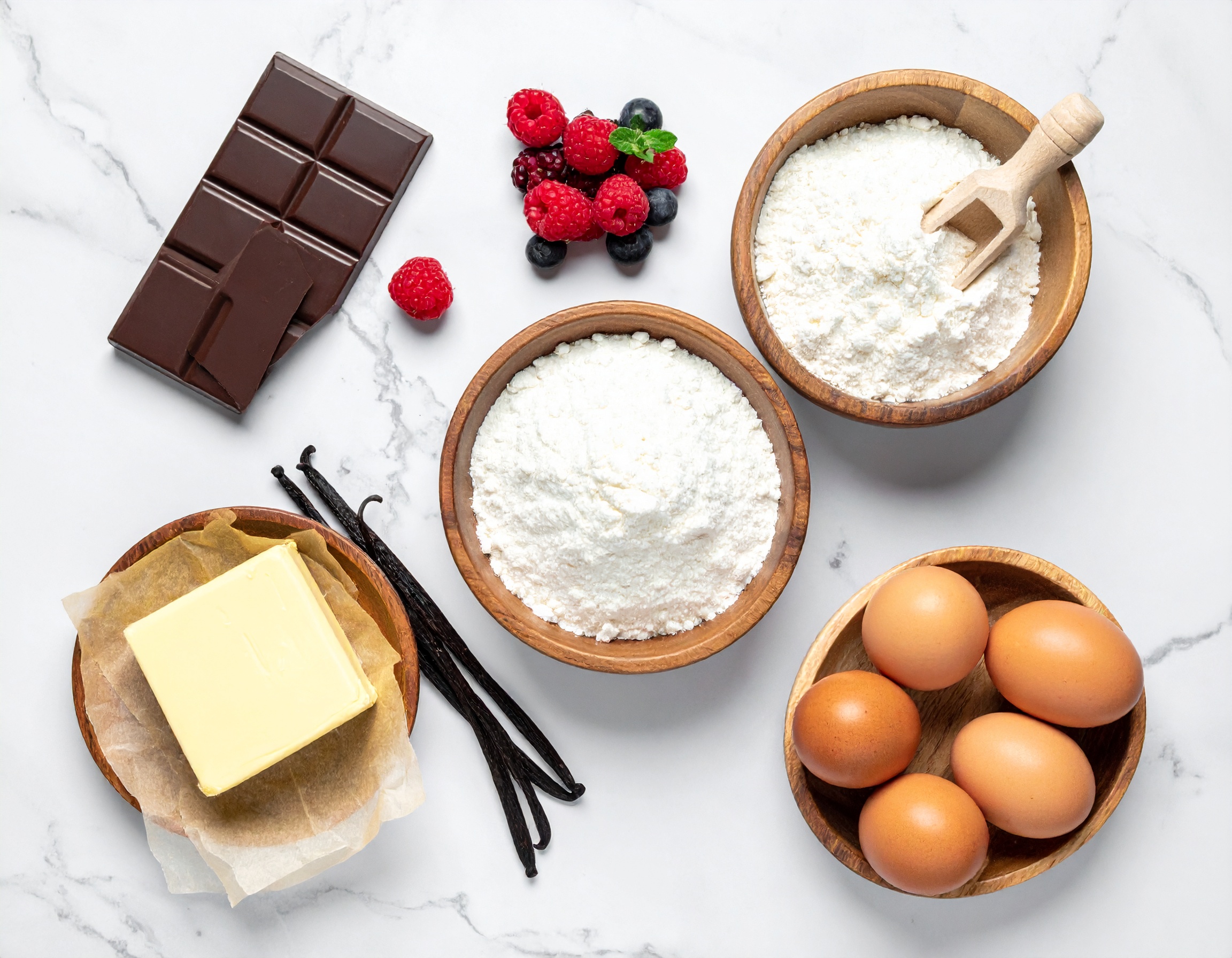 Ingredientes naturales frescos pastelería