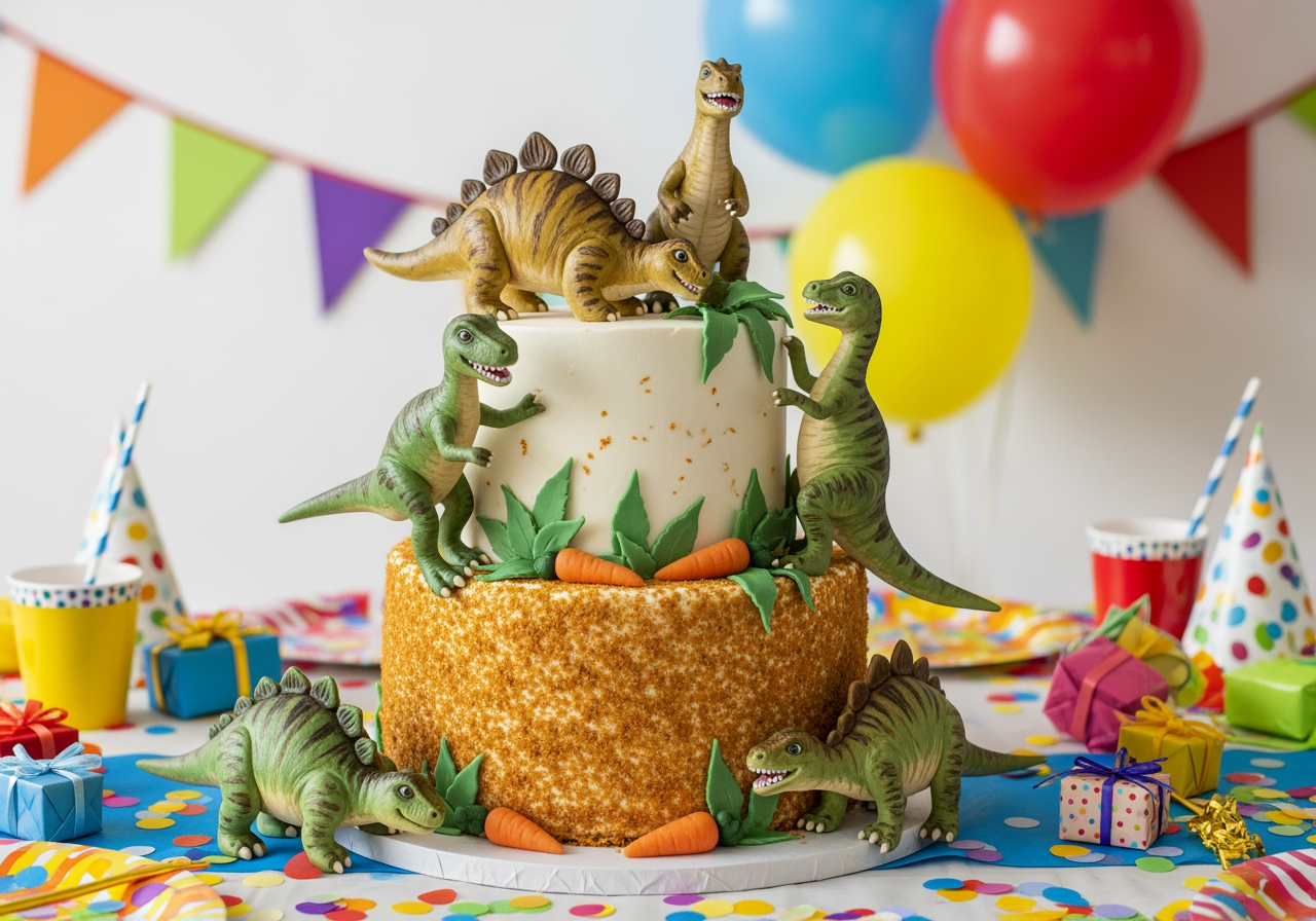 Tarta infantil dinosaurios cumpleaños